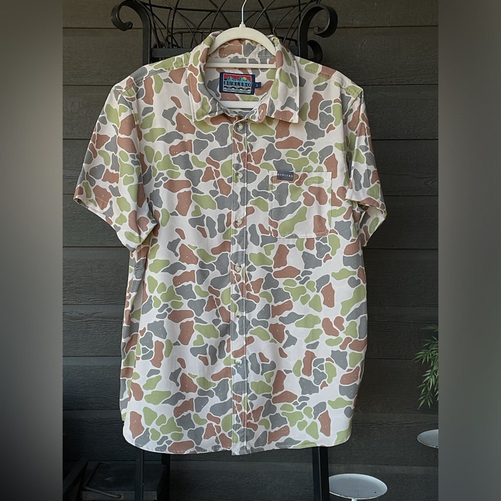 Burlebo Performance Polo Shirt Mens L The Great Outdoors Camouflage